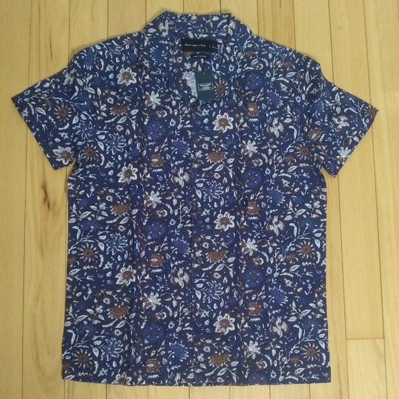 Abercrombie & Fitch button up linen blend shirt S - Picture 15 of 15